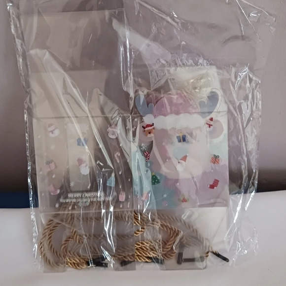 -Christmas santa & elk print gift clear boxes set of 8 - Picture 4 of 6